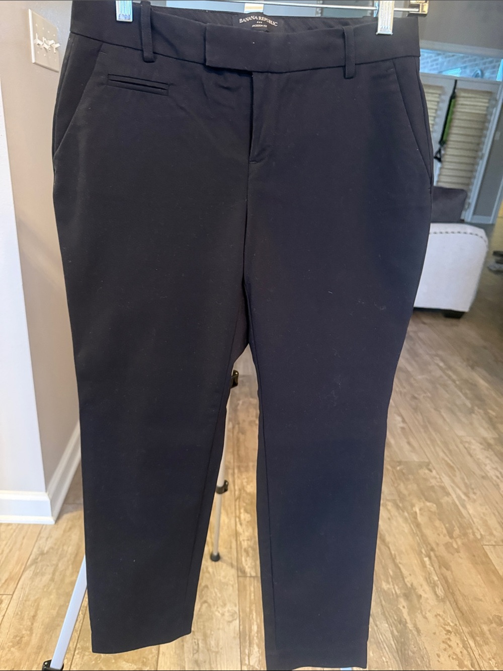 Banana Republic Jackson Fit Short Black Straight-Leg Dress Pants
